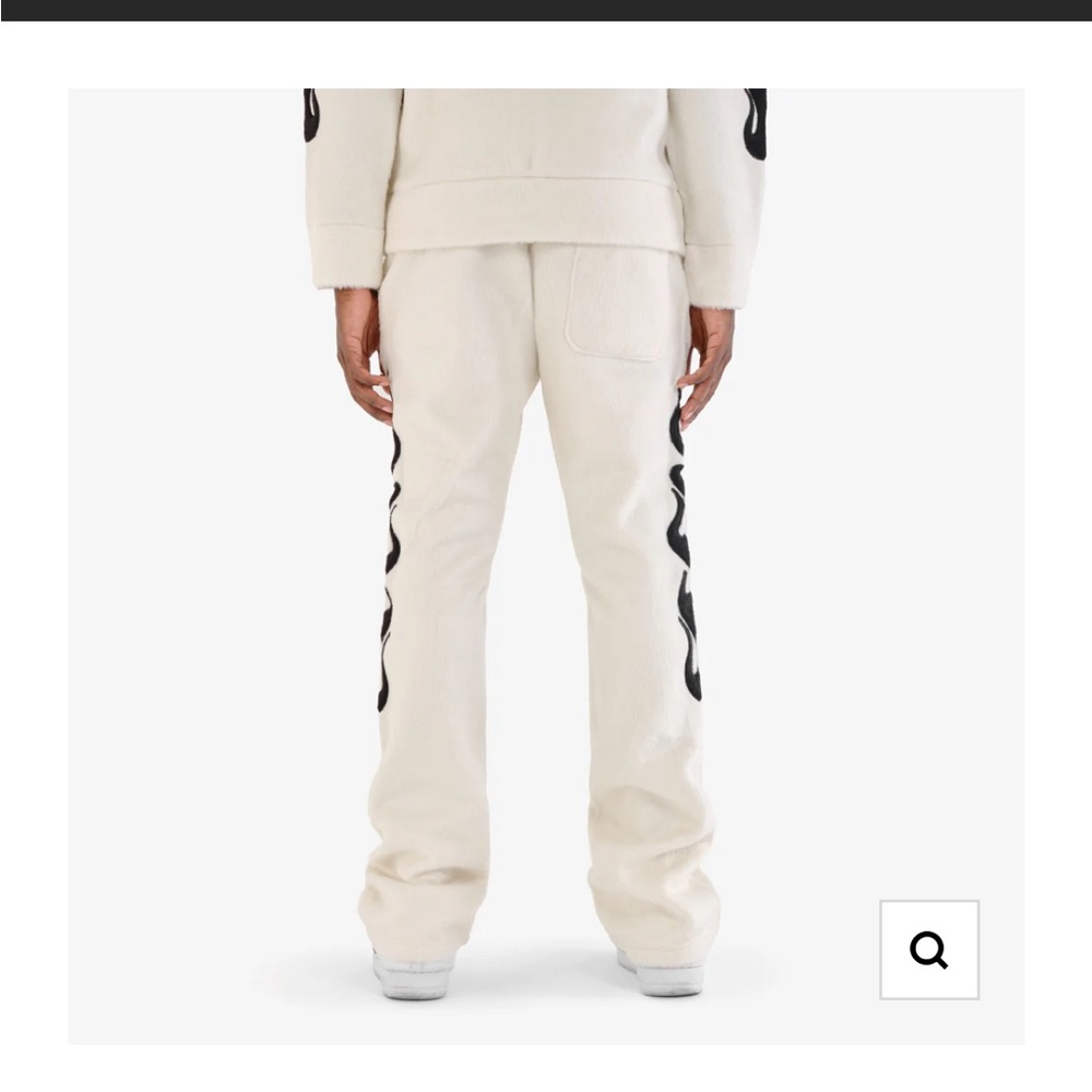 CREAM "SAINTS" MOHAIR STACKED PANTS - Picture 2 of 7